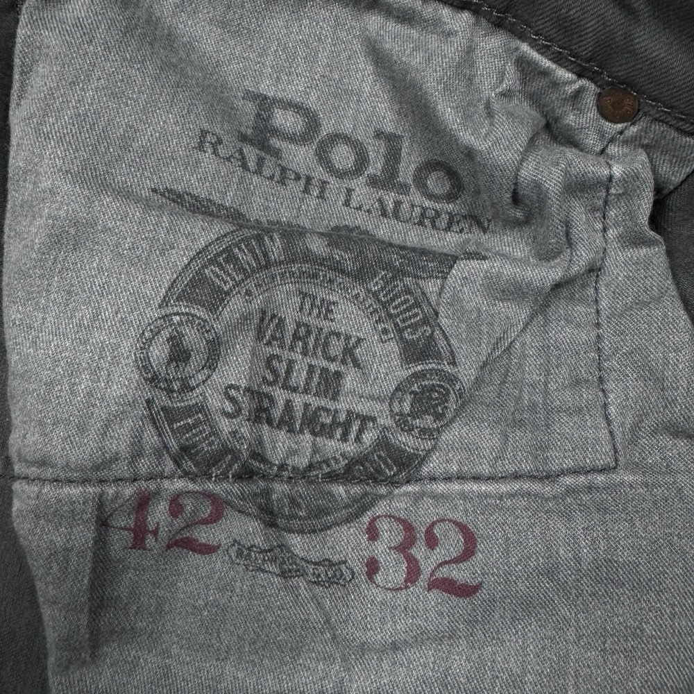 NEW Polo Ralph Lauren Varick Slim Straight Low Stretch Jeans Gray Men's 42x32 - Picture 7 of 14